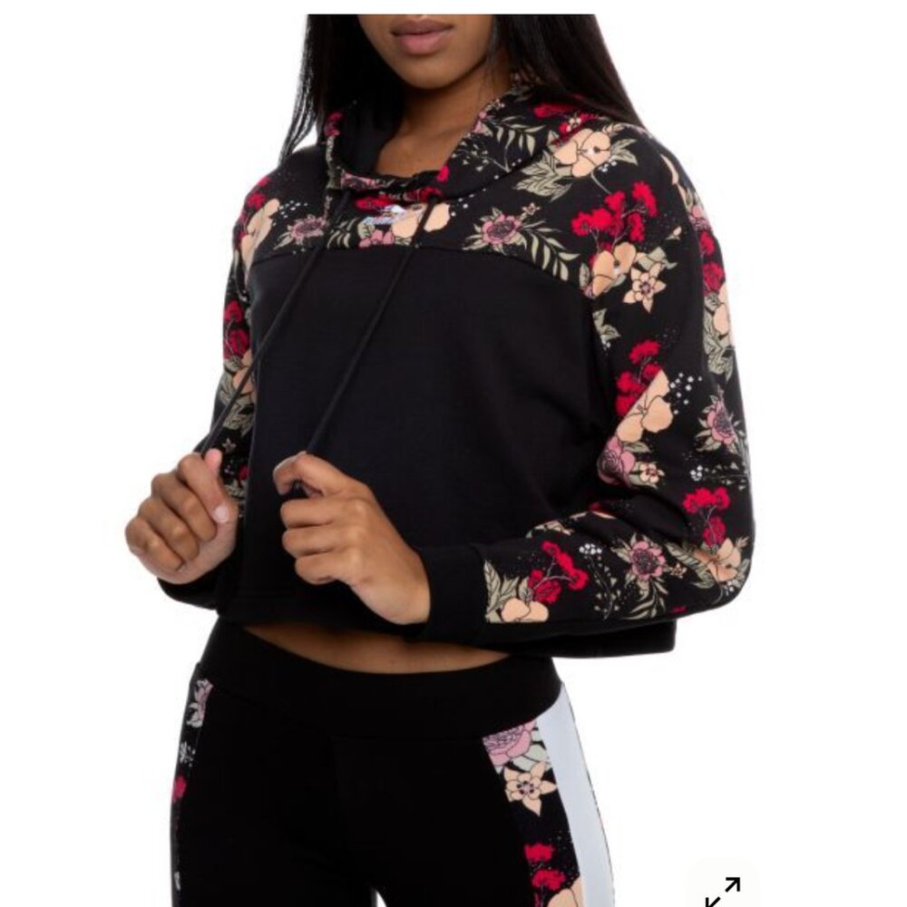 PUMA Floral Cropped Hoodie XL